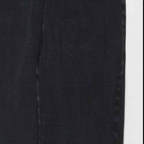 Julipa Womens Black Cotton Straight Jeans Size 16 L27 in Regular Zip