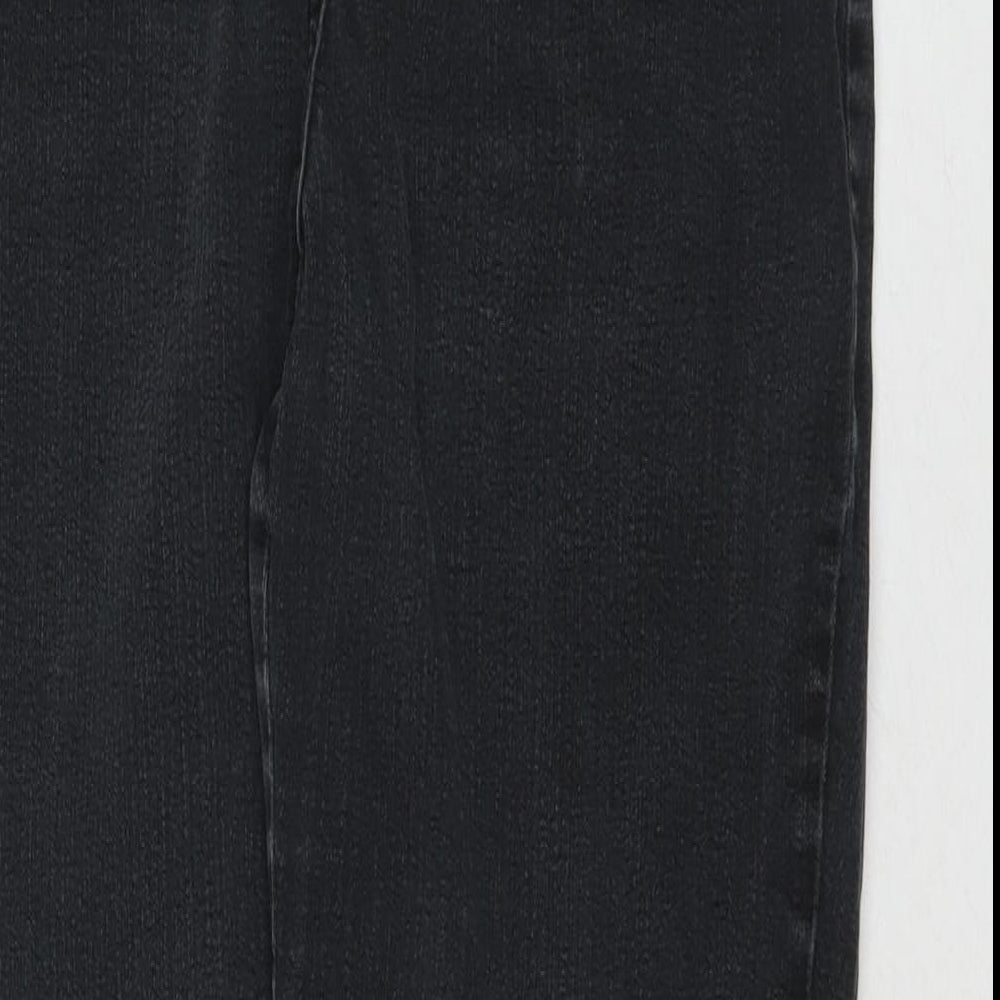 Julipa Womens Black Cotton Straight Jeans Size 16 L27 in Regular Zip