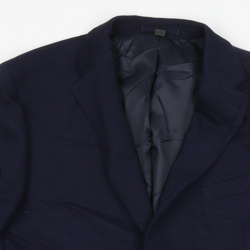 Marks and Spencer Mens Blue Polyamide Jacket Suit Jacket Size 42 Regular