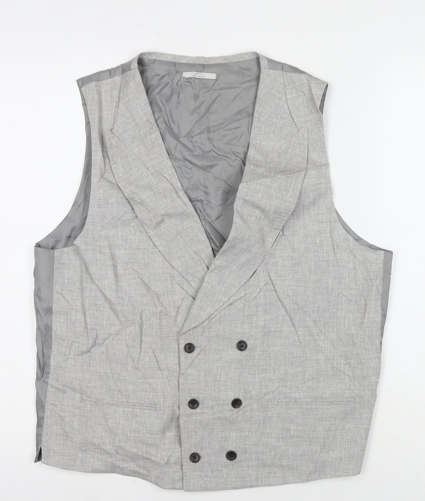 Marks and Spencer Mens Grey Linen Jacket Suit Waistcoat Size 42 Regular