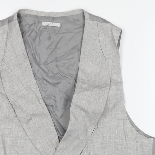 Marks and Spencer Mens Grey Linen Jacket Suit Waistcoat Size 42 Regular