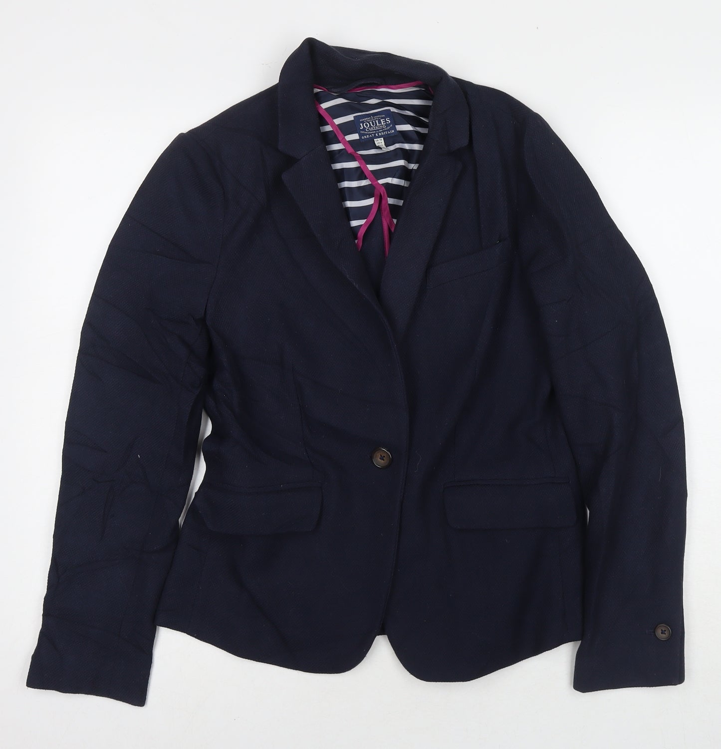 Joules Womens Blue Jacket Blazer Size 10 Button