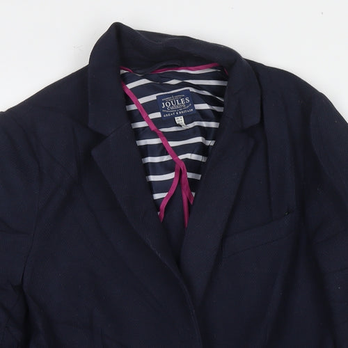Joules Womens Blue Jacket Blazer Size 10 Button