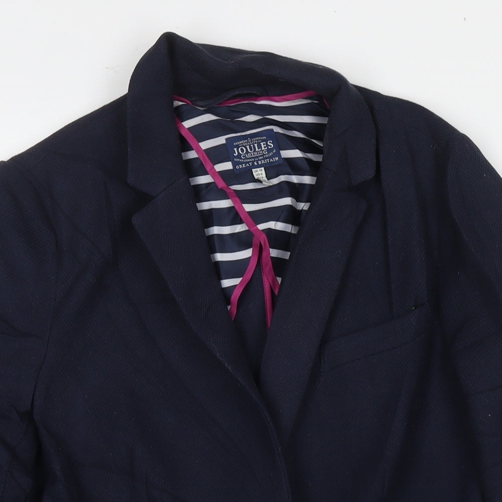 Joules Womens Blue Jacket Blazer Size 10 Button