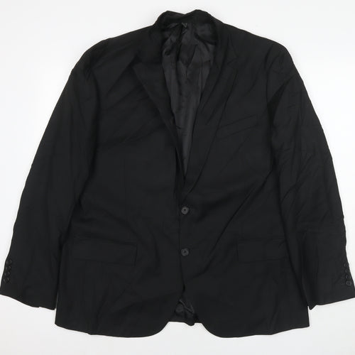 Marks and Spencer Mens Black Polyester Jacket Suit Jacket Size 44 Regular