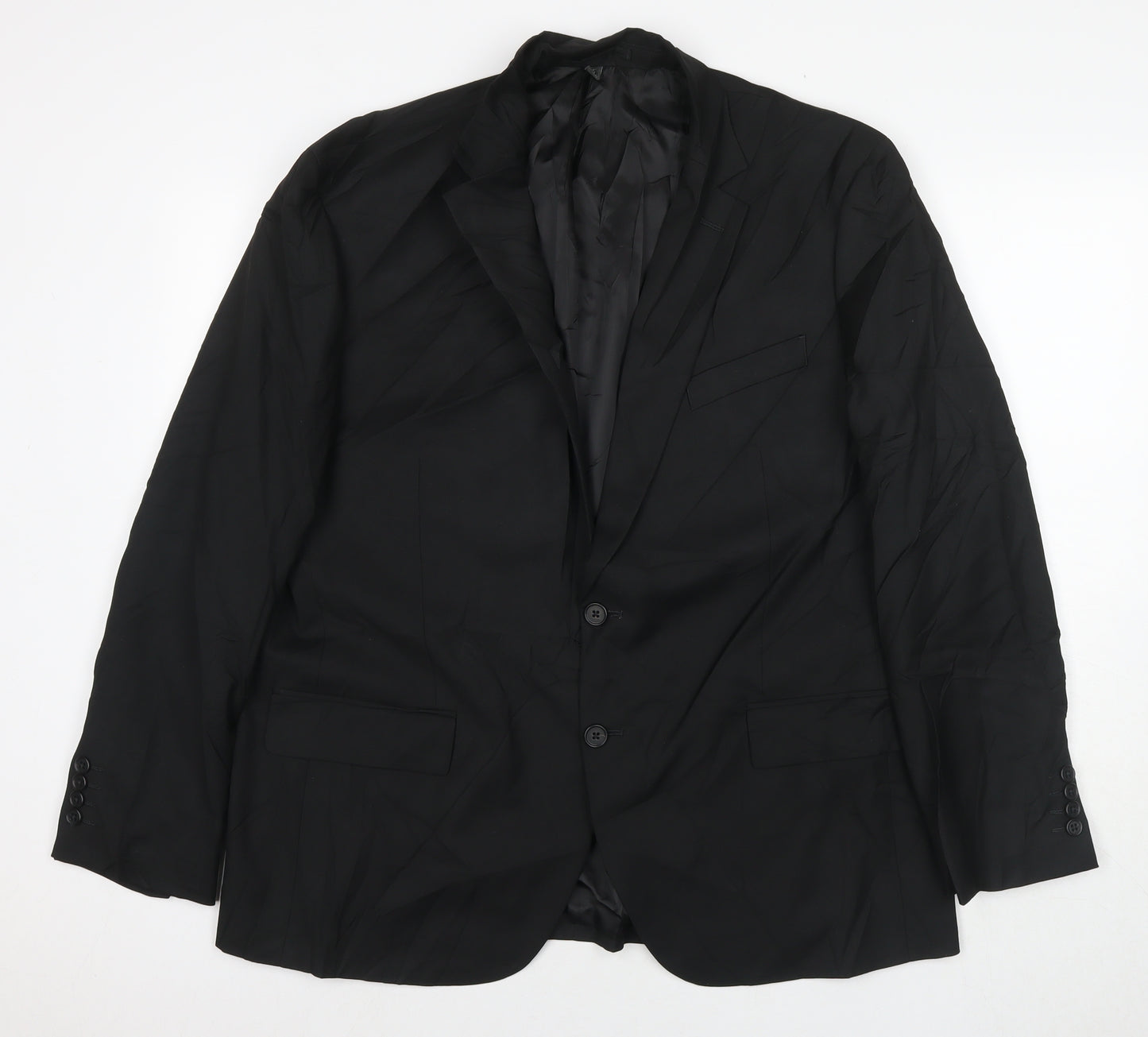 Marks and Spencer Mens Black Polyester Jacket Suit Jacket Size 44 Regular