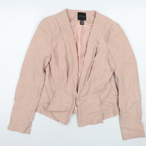 New Look Womens Pink Jacket Blazer Size 12 Hook & Eye
