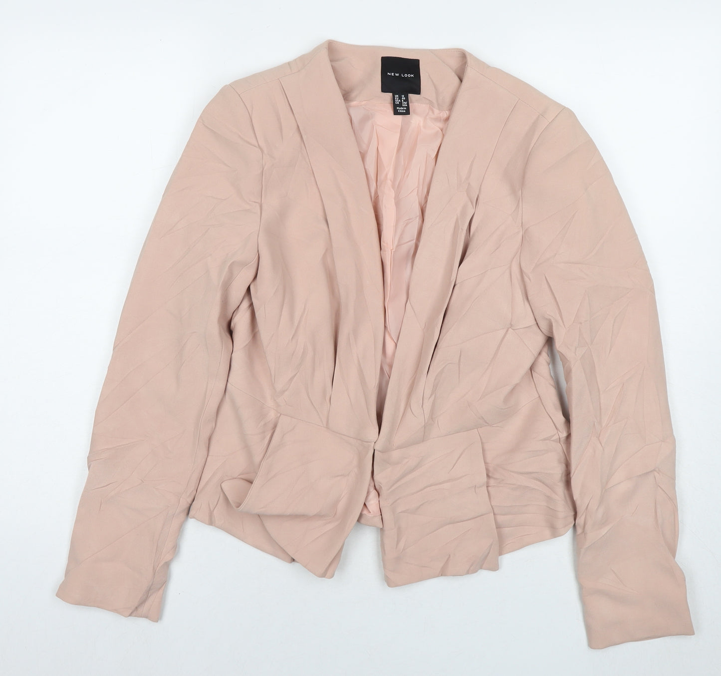 New Look Womens Pink Jacket Blazer Size 12 Hook & Eye