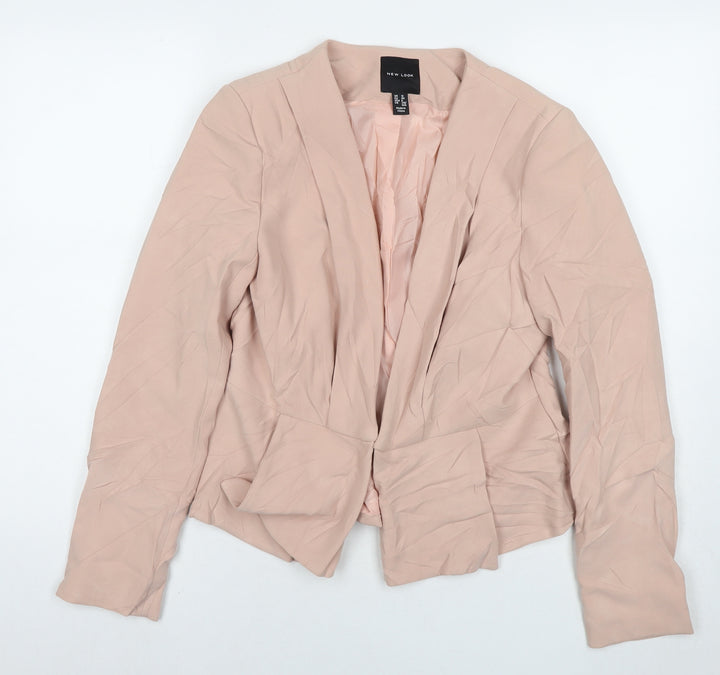 New Look Womens Pink Jacket Blazer Size 12 Hook & Eye