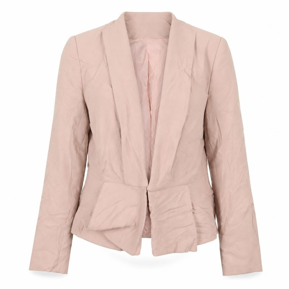 Front view of New Look women’s pink jacket blazer, size UK 12, hook & eye