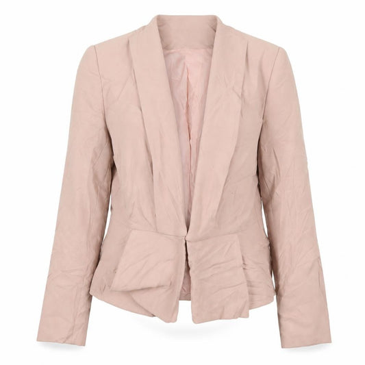 Front view of New Look women’s pink jacket blazer, size UK 12, hook & eye
