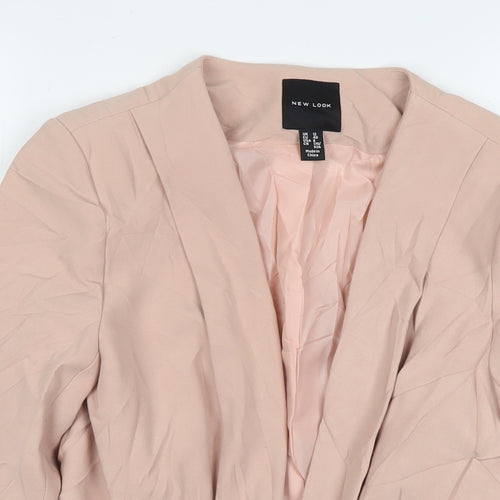 New Look Womens Pink Jacket Blazer Size 12 Hook & Eye