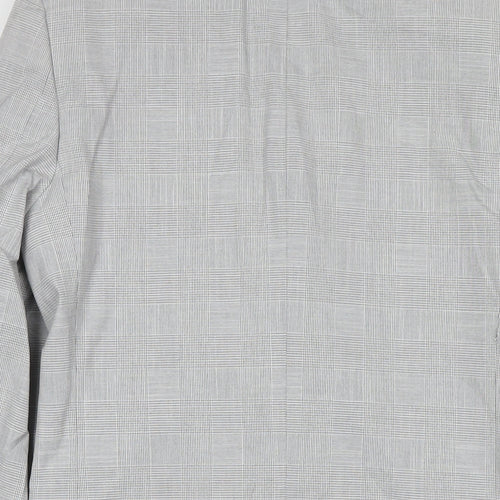 Marks and Spencer Mens Grey Check Polyester Jacket Suit Jacket Size 34 Regular