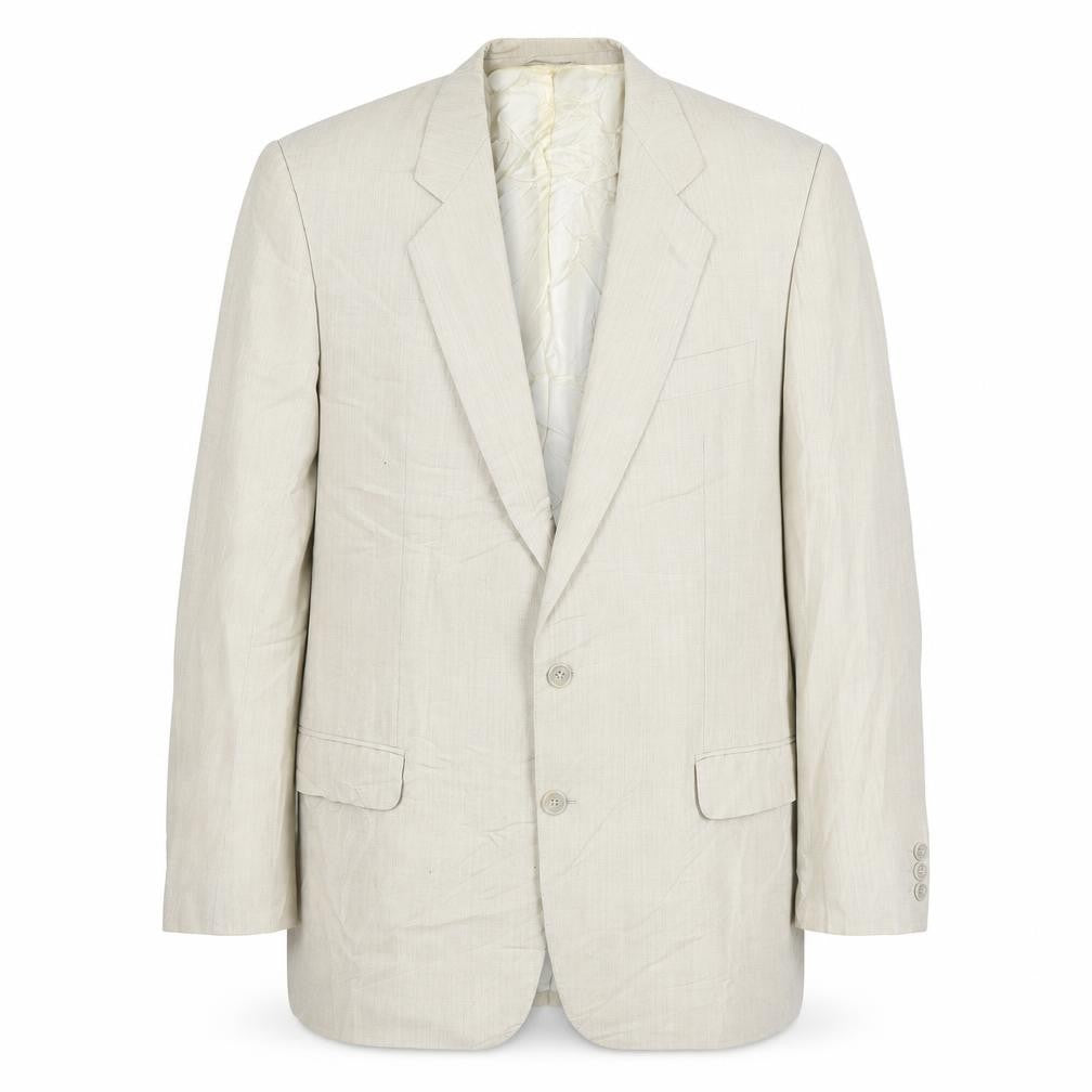 Front view of Konen men’s beige polyester jacket suit jacket, size 44, regular