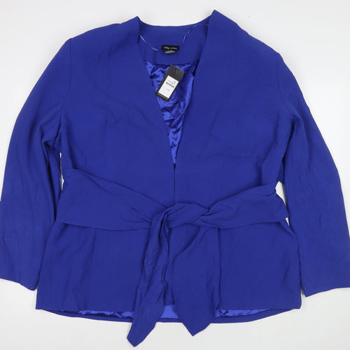 City Chic Womens Blue Jacket Blazer Size 20 Hook & Eye