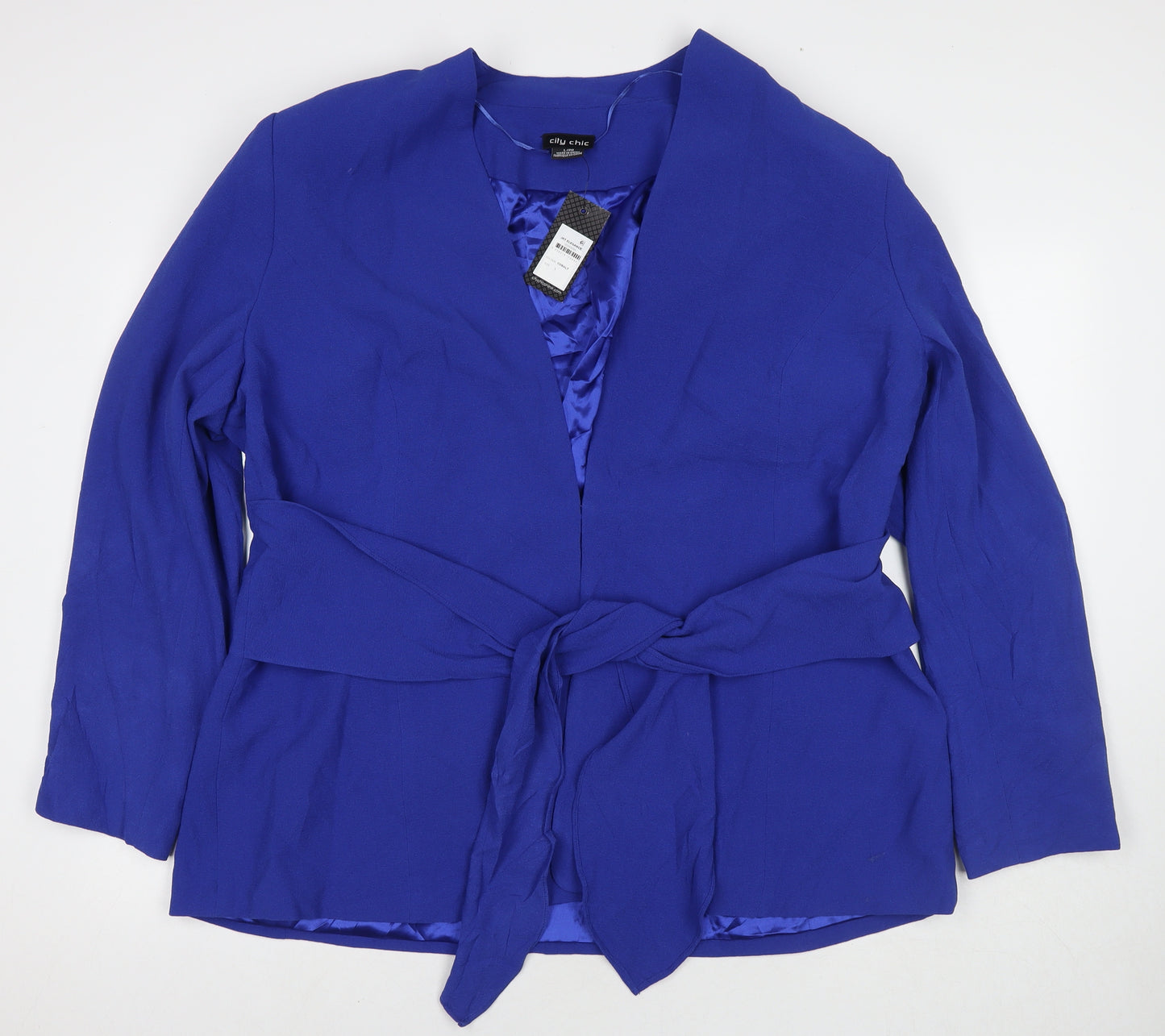 City Chic Womens Blue Jacket Blazer Size 20 Hook & Eye