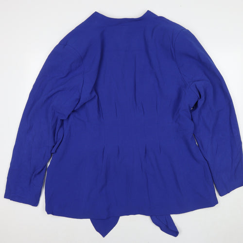City Chic Womens Blue Jacket Blazer Size 20 Hook & Eye