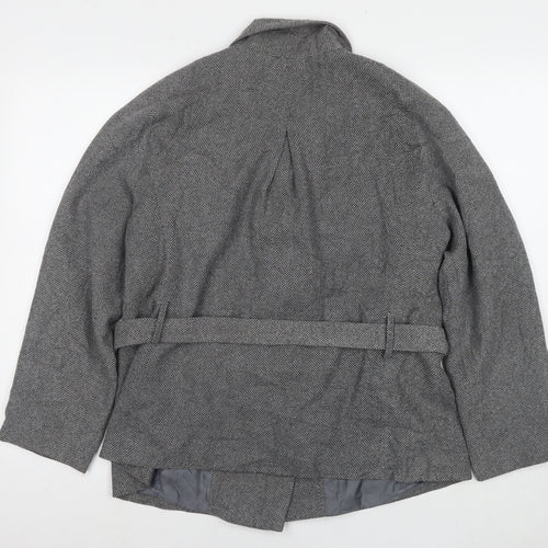 CMD Womens Grey Pea Coat Coat Size 18 Button