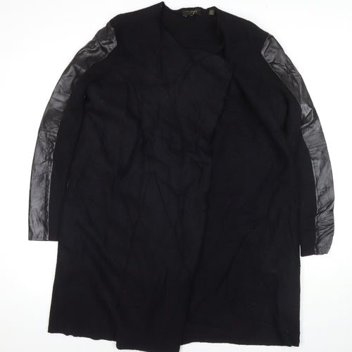 Ted Baker Womens Black Overcoat Coat Size 12 Snap