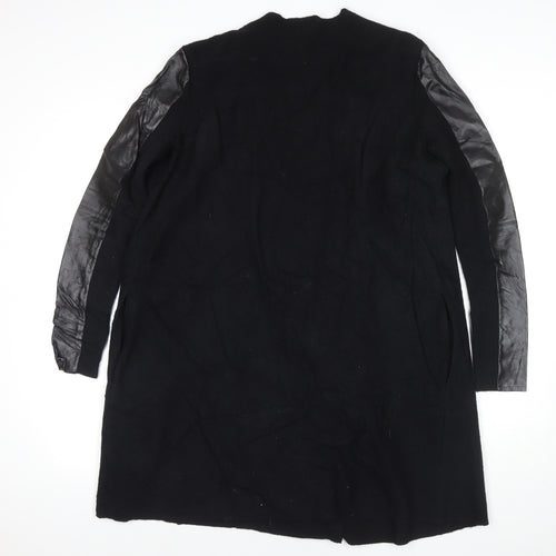 Ted Baker Womens Black Overcoat Coat Size 12 Snap
