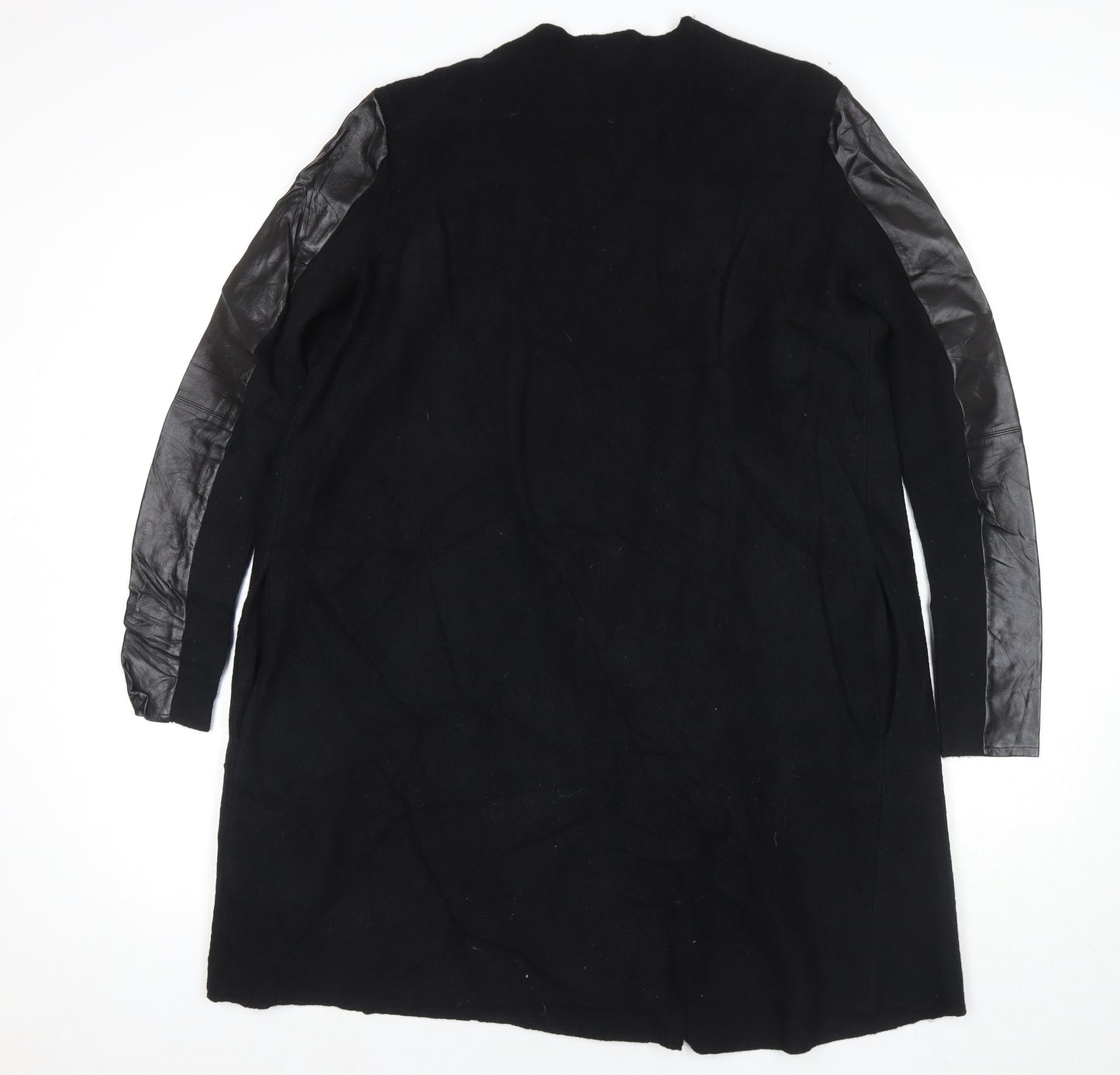 Ted Baker Womens Black Overcoat Coat Size 12 Snap