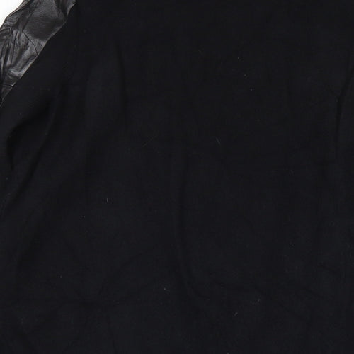 Ted Baker Womens Black Overcoat Coat Size 12 Snap