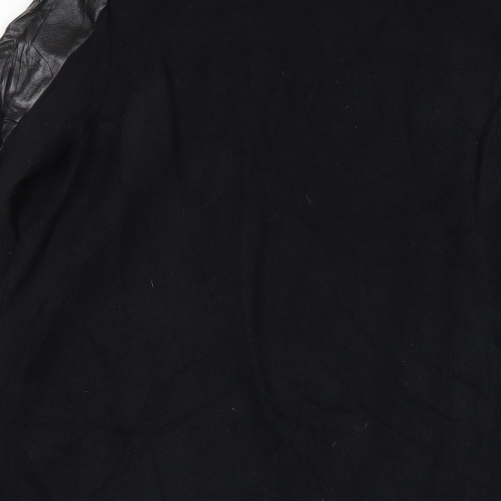 Ted Baker Womens Black Overcoat Coat Size 12 Snap