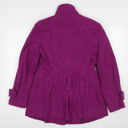Dunnes Stores Womens Purple Overcoat Coat Size 12 Button