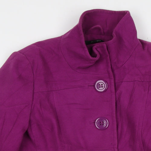 Dunnes Stores Womens Purple Overcoat Coat Size 12 Button