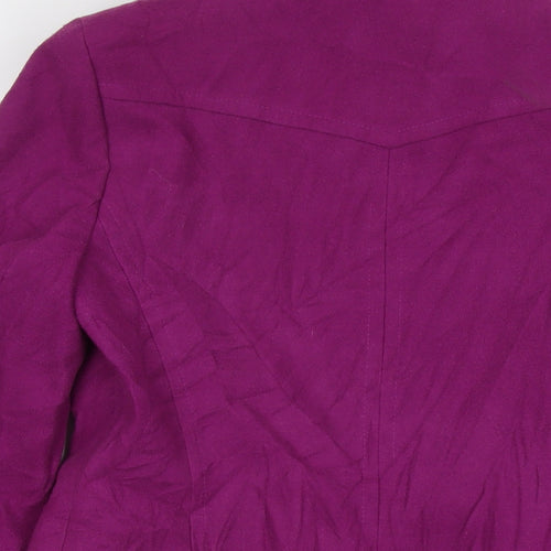 Dunnes Stores Womens Purple Overcoat Coat Size 12 Button