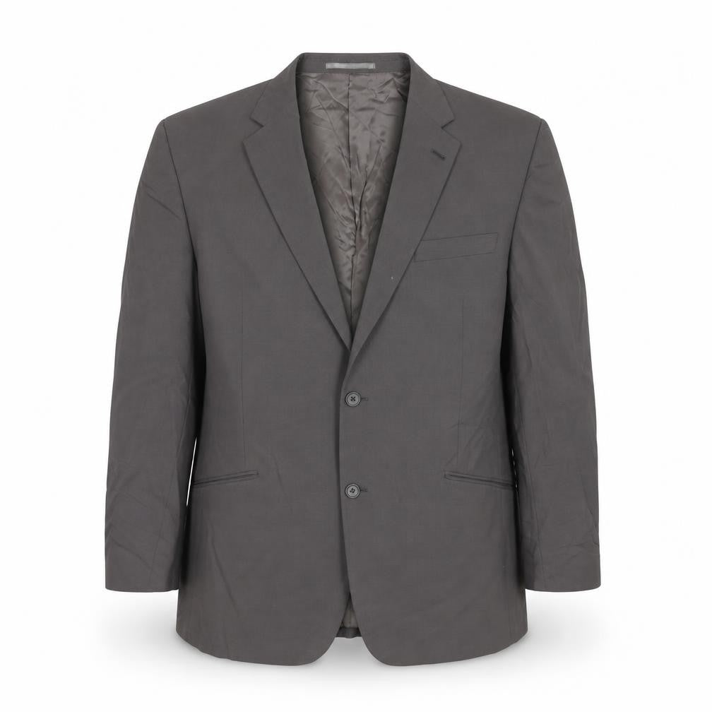 Front view of Skopes men’s grey wool jacket suit jacket, size 46, regular