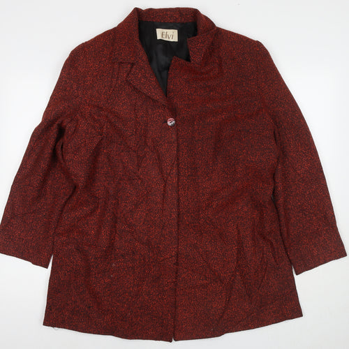 ELVI Womens Red Overcoat Jacket Size 18 Button