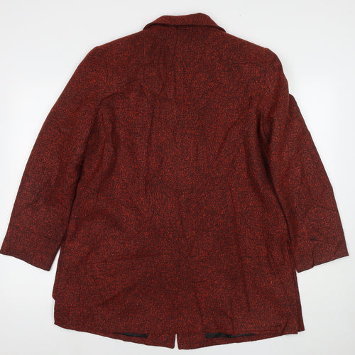 ELVI Womens Red Overcoat Jacket Size 18 Button