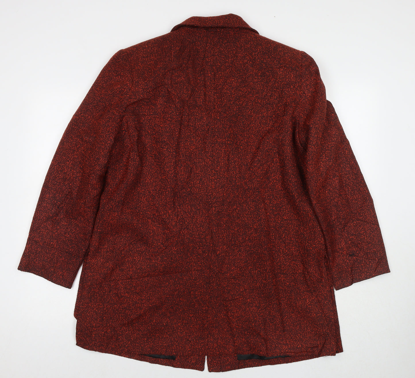 ELVI Womens Red Overcoat Jacket Size 18 Button