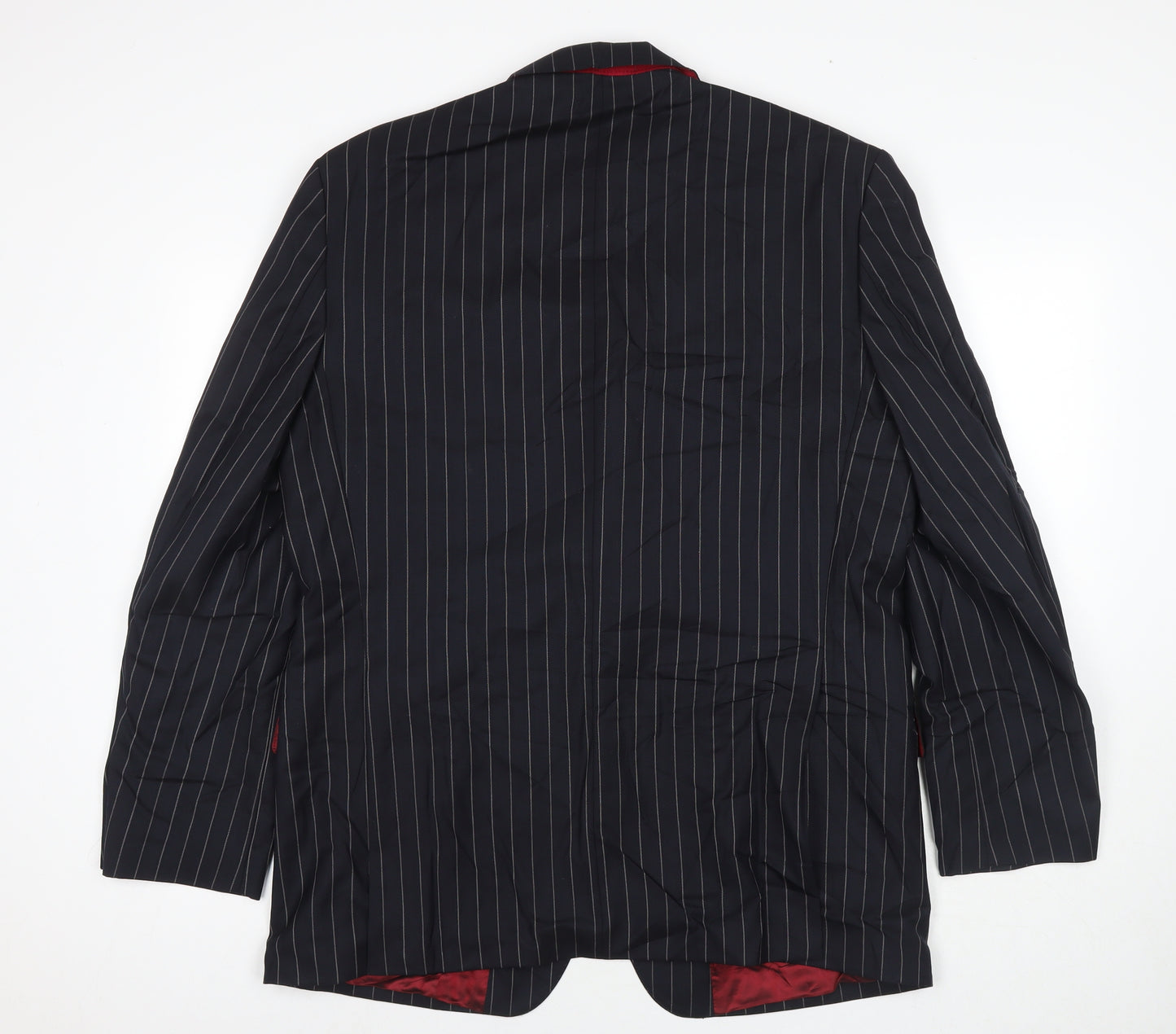 NEXT Mens Black Striped Polyester Jacket Suit Jacket Size 44 Regular