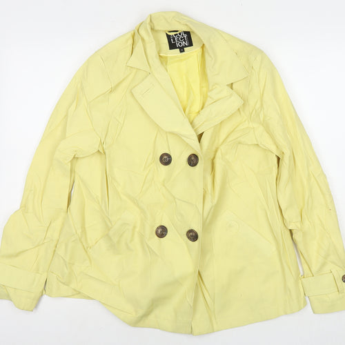 Debenhams Womens Yellow Trench Coat Coat Size 12 Button