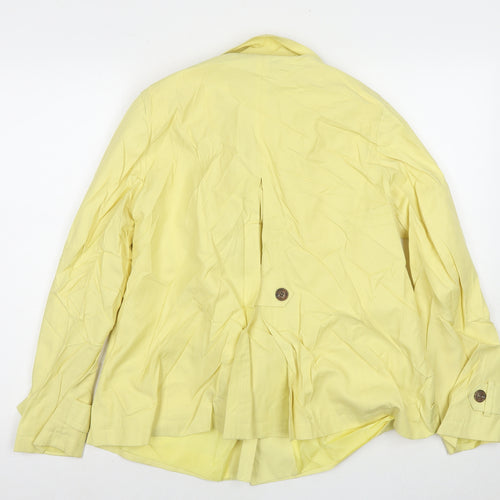 Debenhams Womens Yellow Trench Coat Coat Size 12 Button