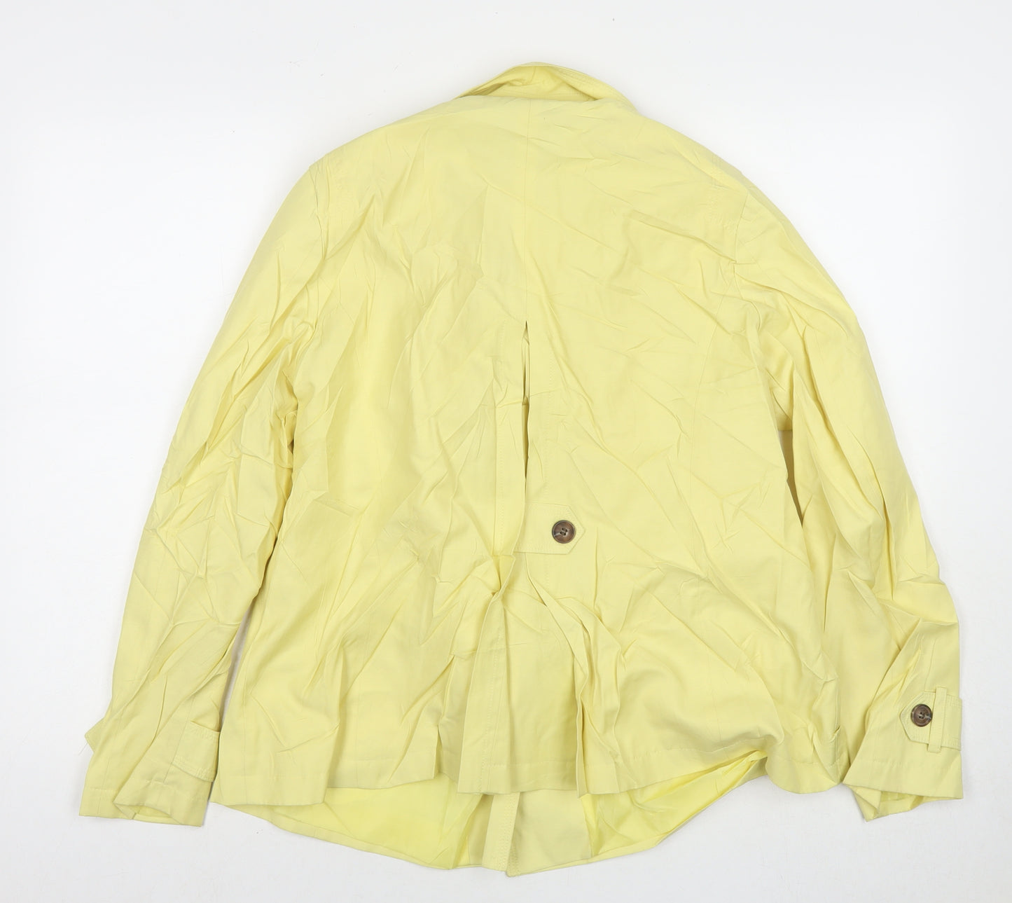 Debenhams Womens Yellow Trench Coat Coat Size 12 Button