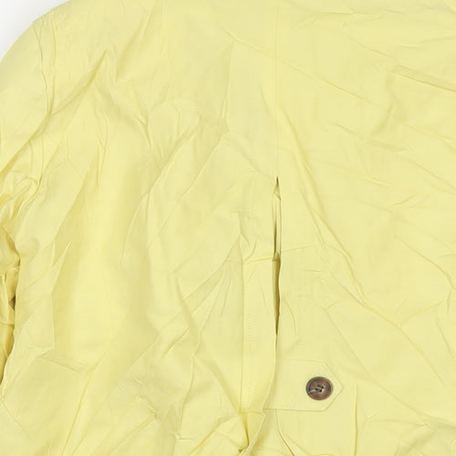 Debenhams Womens Yellow Trench Coat Coat Size 12 Button
