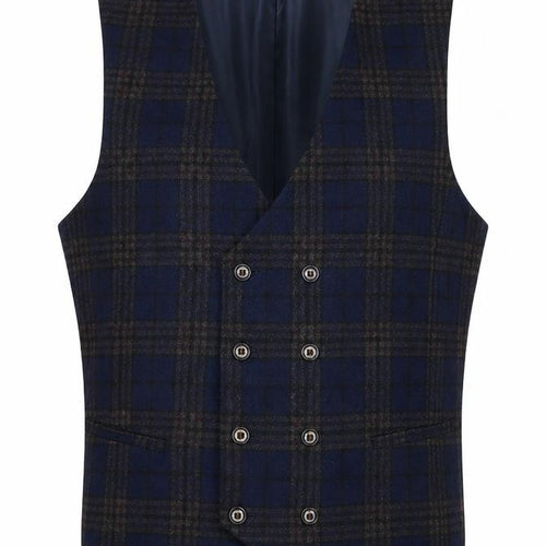 Kennet Street Mens Blue Check Wool Jacket Suit Waistcoat Size 40 Regular