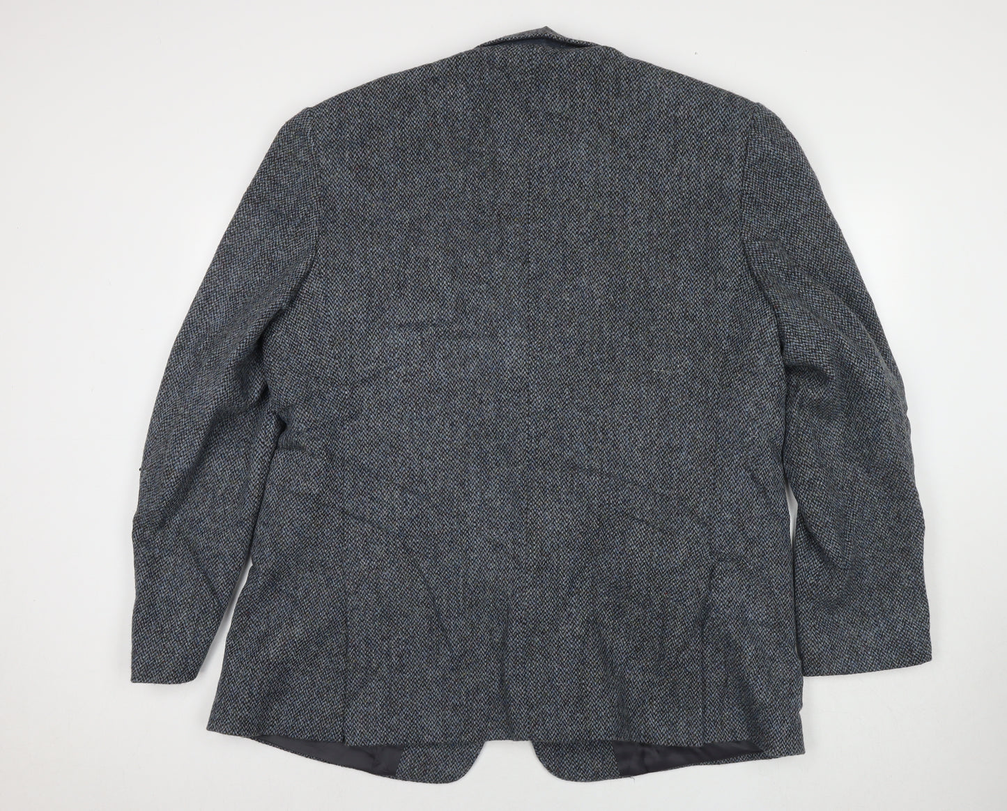 Harris Tweed Mens Grey Wool Jacket Suit Jacket Size 48 Regular