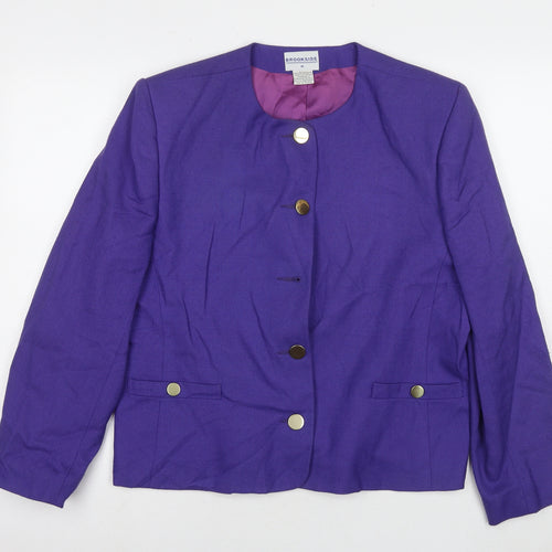 Brookside Womens Purple Jacket Blazer Size 16 Button