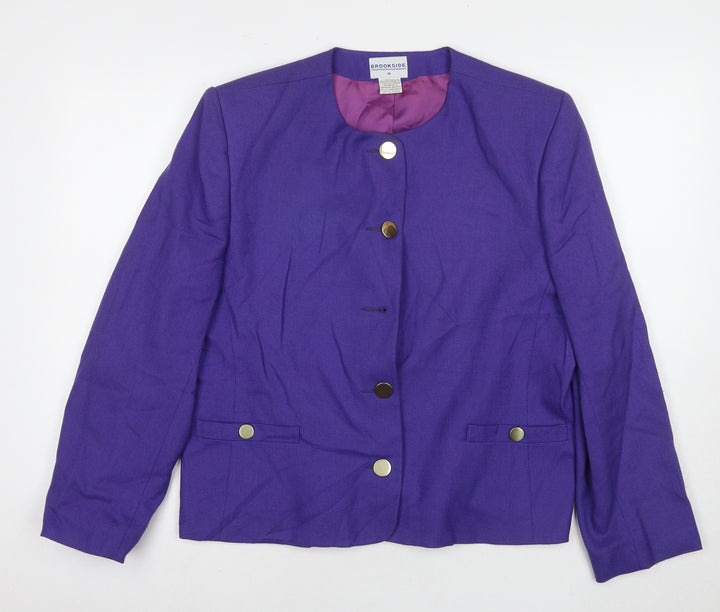 Brookside Womens Purple Jacket Blazer Size 16 Button