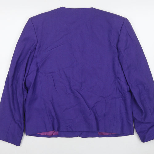 Brookside Womens Purple Jacket Blazer Size 16 Button