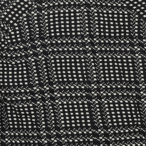 Marks and Spencer Womens Black Check Pea Coat Coat Size 12 Button
