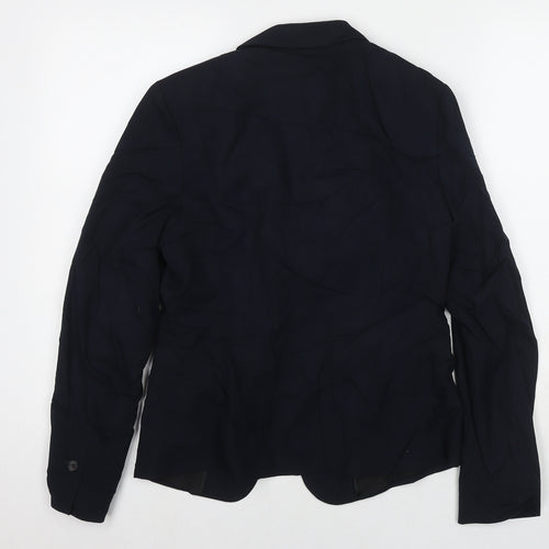 H&M Womens Blue Jacket Blazer Size 10 Button