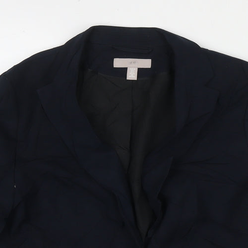 H&M Womens Blue Jacket Blazer Size 10 Button