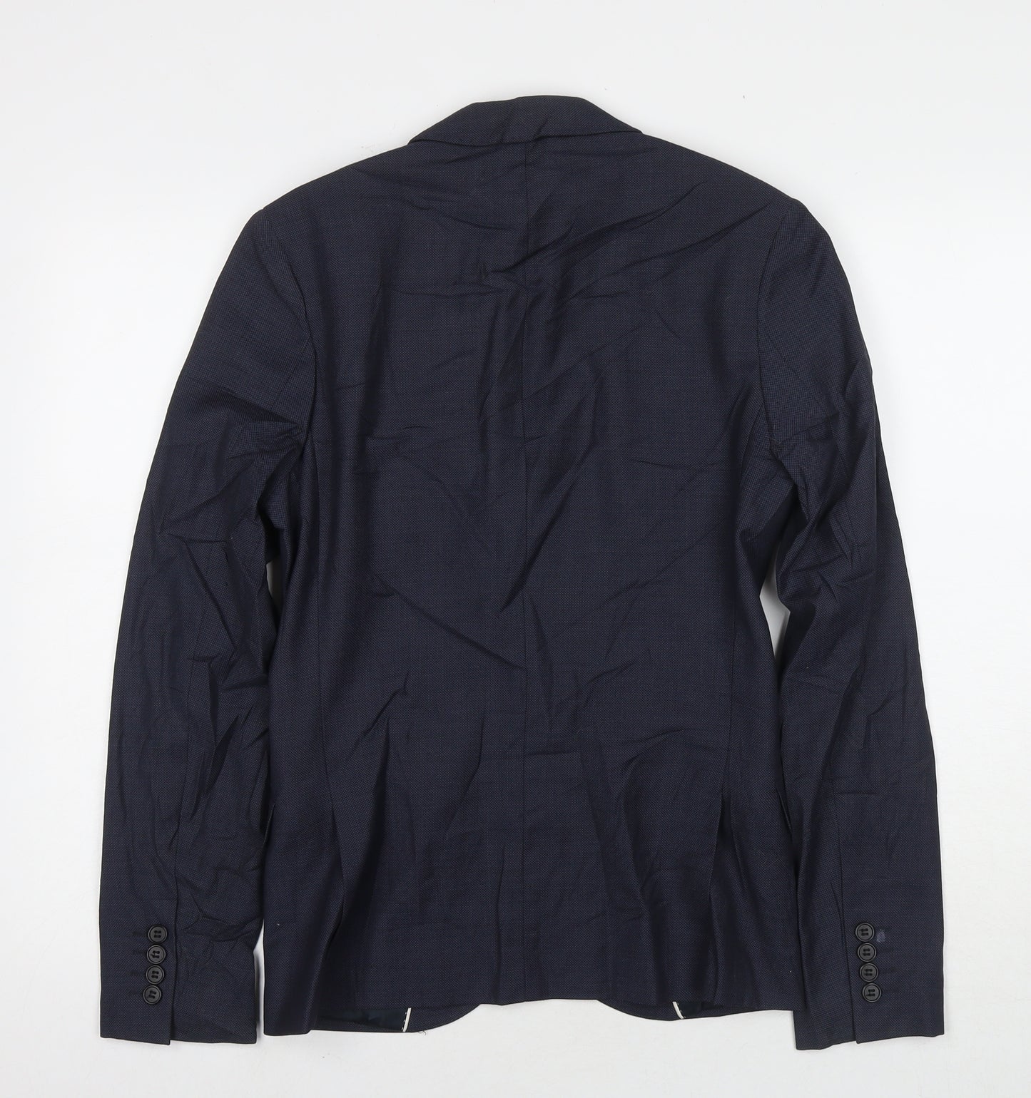 Topman Mens Blue Polyester Jacket Suit Jacket Size 34 Regular