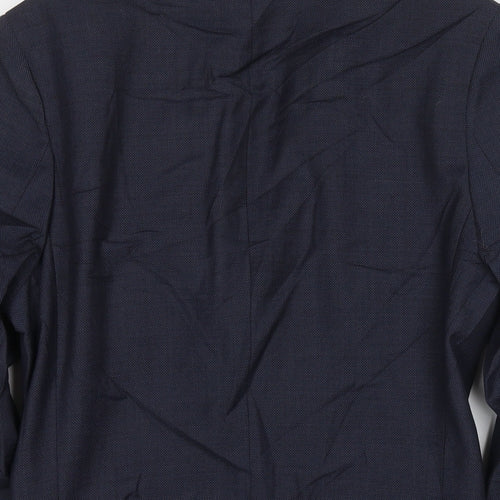 Topman Mens Blue Polyester Jacket Suit Jacket Size 34 Regular