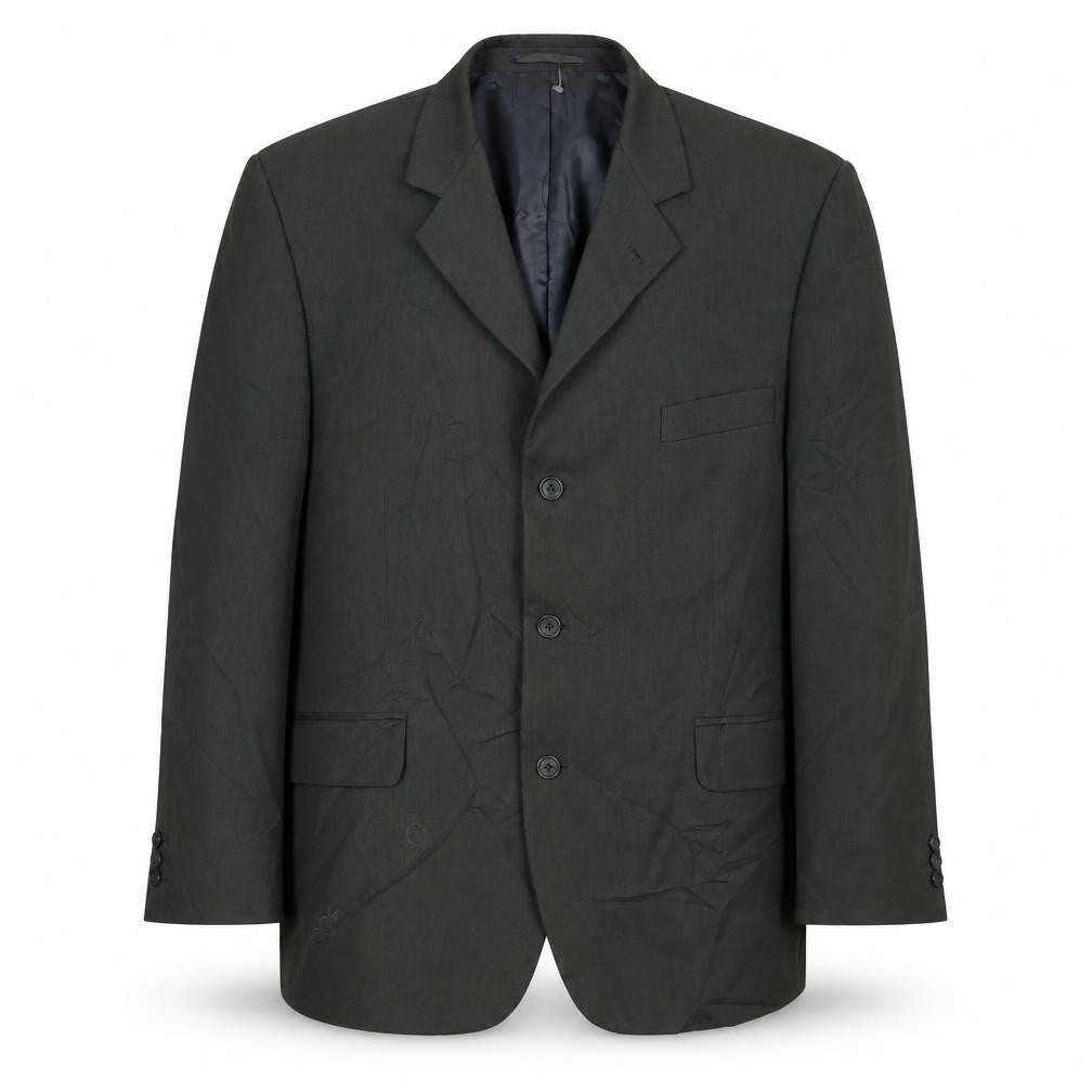 Front view of Debenhams men’s green viscose jacket suit jacket, size 44, regular